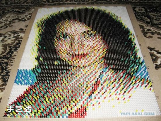 图钉画制作教程：他用一个月钉出女友肖像画 -  www.shouyihuo.com