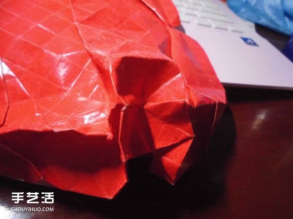 接吻鱼爱心折纸图解 超复杂桃心的折法过程 -  www.shouyihuo.com