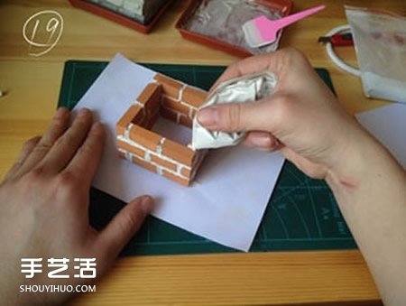 陶土小红砖手工制作花盆 迷你方形花盆DIY教程 -  www.shouyihuo.com