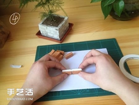 陶土小红砖手工制作花盆 迷你方形花盆DIY教程 -  www.shouyihuo.com