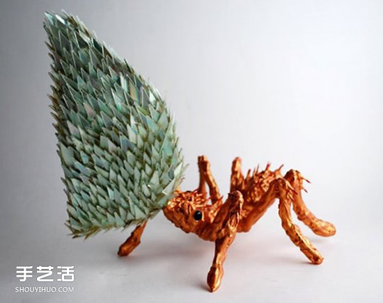 光盘变废为宝制作动物 精美CD光盘动物DIY图片 -  www.shouyihuo.com