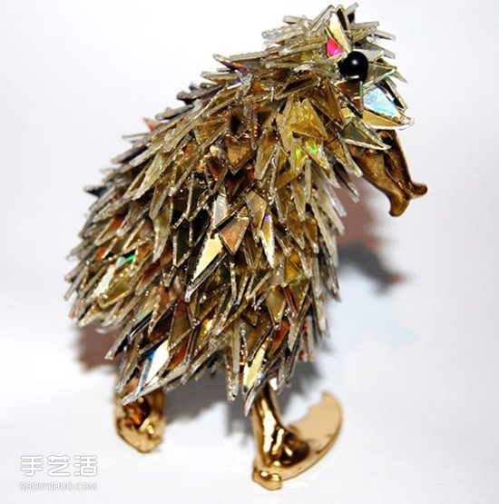 光盘变废为宝制作动物 精美CD光盘动物DIY图片 -  www.shouyihuo.com