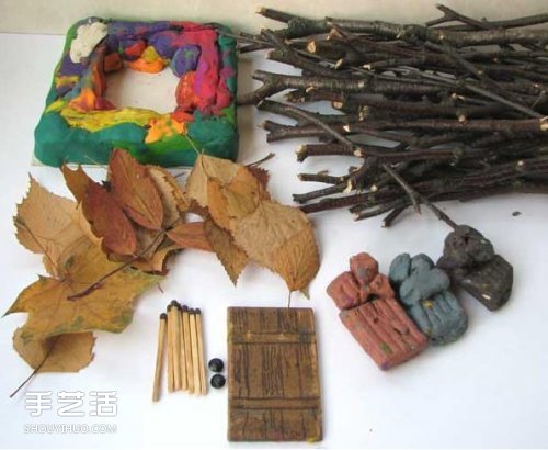 儿童小木屋制作教程 手工树枝房子的做法 -  www.shouyihuo.com