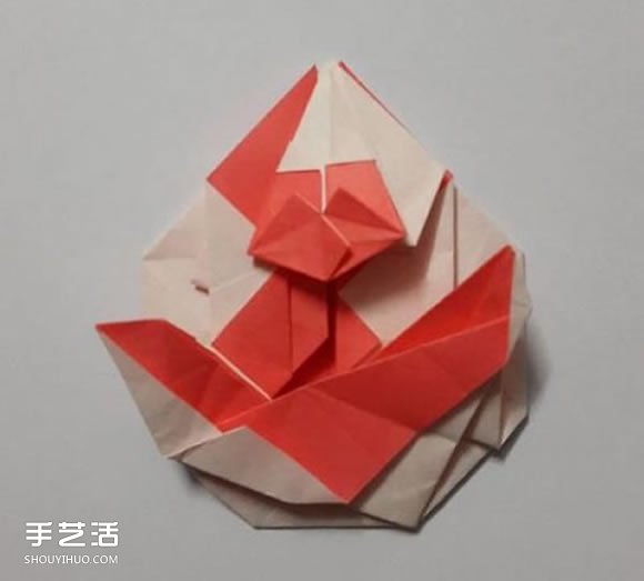 猴子胸章的折纸方法 手工折猴子图案折法图解 -  www.shouyihuo.com