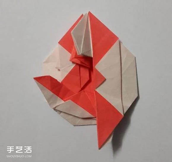 猴子胸章的折纸方法 手工折猴子图案折法图解 -  www.shouyihuo.com
