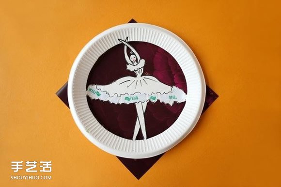 纸盘手工制作芭蕾舞者 创意纸盘手工DIY图片 -  www.shouyihuo.com