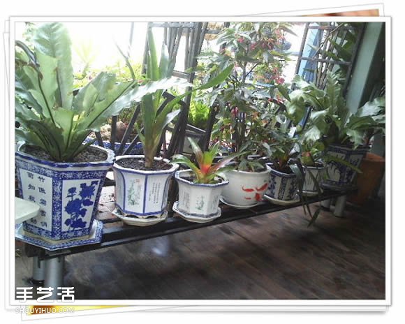 铁架子废物利用 DIY手工制作搁置花盆的架子 -  www.shouyihuo.com