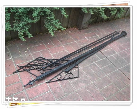 铁架子废物利用 DIY手工制作搁置花盆的架子 -  www.shouyihuo.com