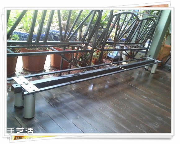 铁架子废物利用 DIY手工制作搁置花盆的架子 -  www.shouyihuo.com