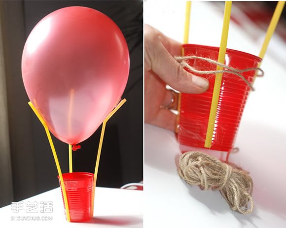 儿童热气球制作方法 气球手工制作热气球图解 -  www.shouyihuo.com