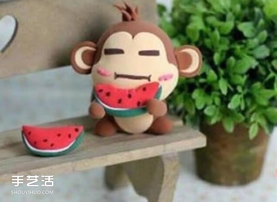 超轻粘土悠嘻猴DIY 手工制作粘土悠嘻猴图解 -  www.shouyihuo.com