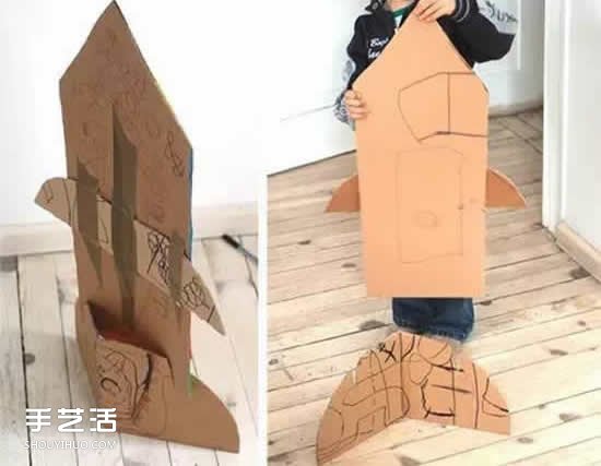 手工火箭的制作方法 自制瓦楞纸火箭模型图片 -  www.shouyihuo.com