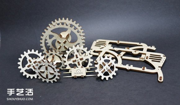 UGEARS自走拖拉机模型制作 利用橡皮筋产生动力 -  www.shouyihuo.com