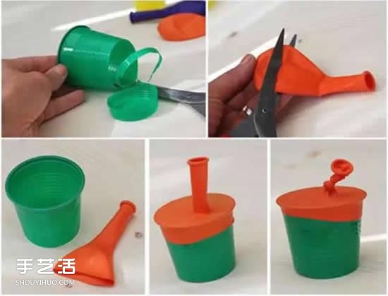 弹弹发射器手工小制作 幼儿弹射玩具制作图片 -  www.shouyihuo.com