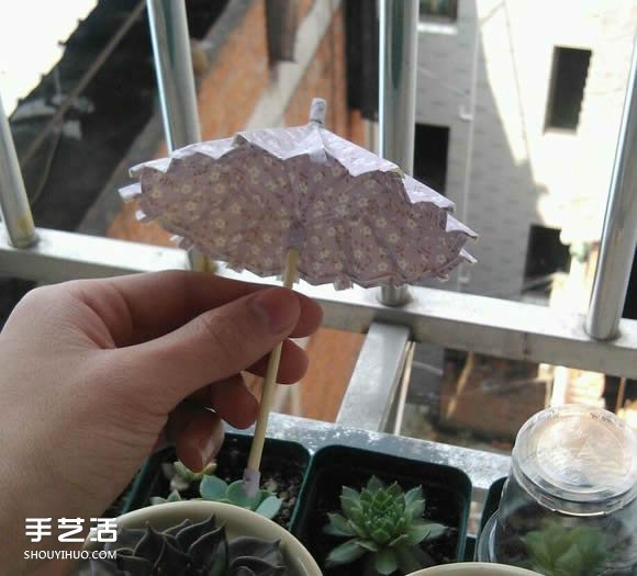 DIY油纸伞制作教程 迷你油纸伞的折叠图解 -  www.shouyihuo.com