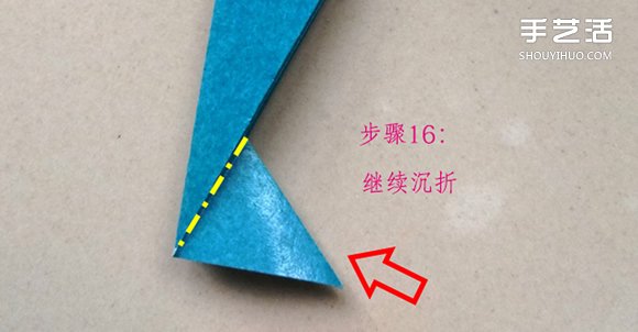 叶上之蛙折叠方法图解 折纸叶子上的青蛙过程 -  www.shouyihuo.com