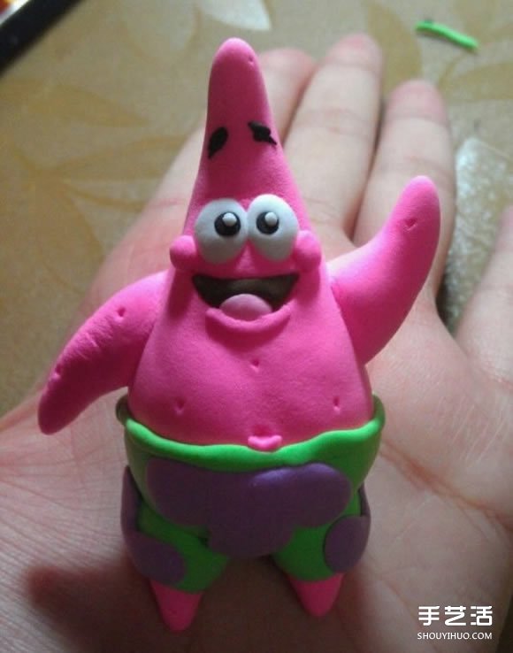 [ 粘土软陶 ] 橡皮泥派大星的做法 用橡皮泥制作派大星图片—- 雕塑