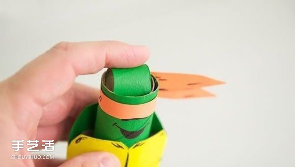 忍者神龟手偶玩具制作 卷纸筒手工制作忍者神龟 -  www.shouyihuo.com