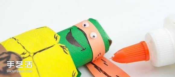 忍者神龟手偶玩具制作 卷纸筒手工制作忍者神龟 -  www.shouyihuo.com