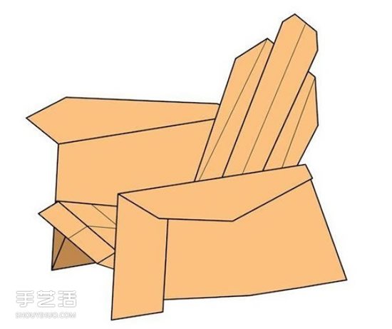 折纸沙发椅的折法图解 手工沙发椅折叠步骤图 -  www.shouyihuo.com