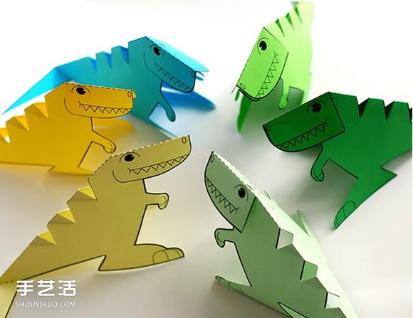 幼儿园手工剪纸恐龙 立体恐龙剪纸的制作方法 -  www.shouyihuo.com