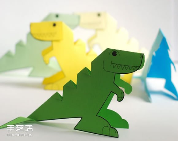 幼儿园手工剪纸恐龙 立体恐龙剪纸的制作方法 -  www.shouyihuo.com