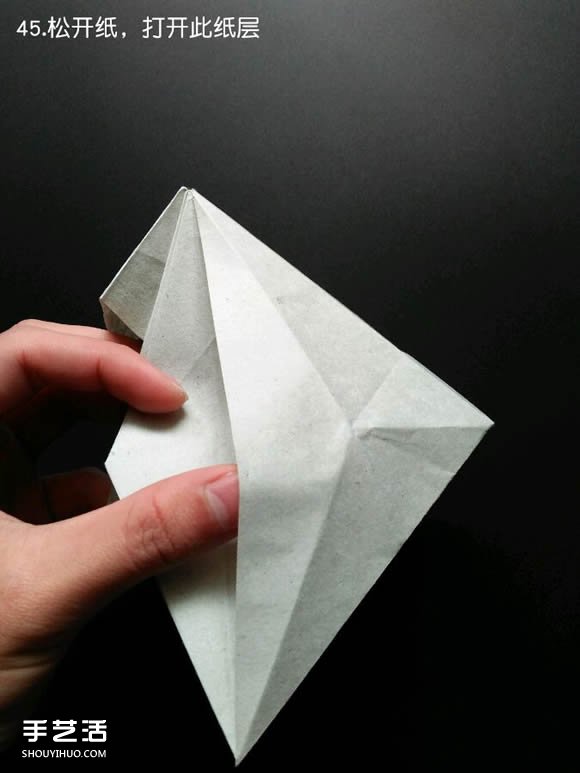 超复杂折纸鲨鱼图解 立体鲨鱼的折法详细步骤 -  www.shouyihuo.com