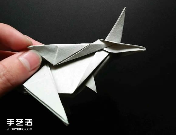 超复杂折纸鲨鱼图解 立体鲨鱼的折法详细步骤 -  www.shouyihuo.com