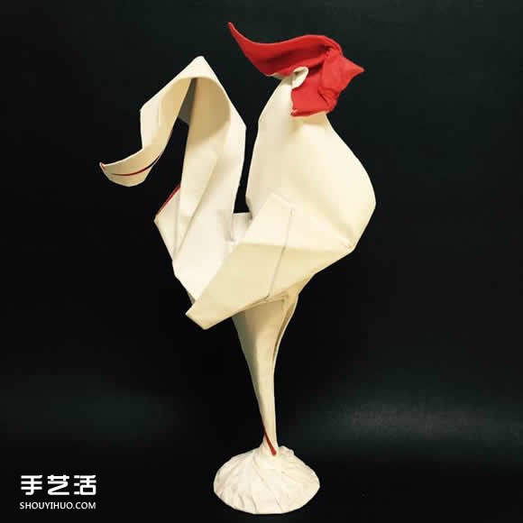 立体大公鸡折纸图解 折纸公鸡的方法步骤图 -  www.shouyihuo.com