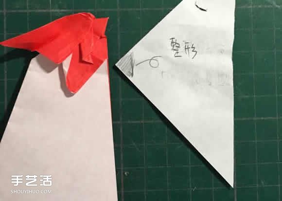 立体大公鸡折纸图解 折纸公鸡的方法步骤图 -  www.shouyihuo.com
