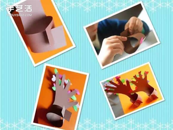 幼儿园母亲节礼物：“五指连心树”手工制作 -  www.shouyihuo.com