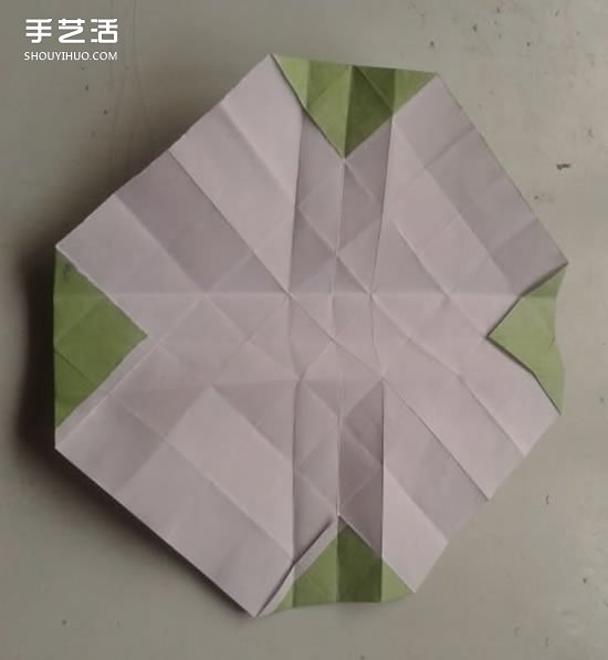 川崎玫瑰折法图解详细 川崎玫瑰折纸步骤教程 -  www.shouyihuo.com