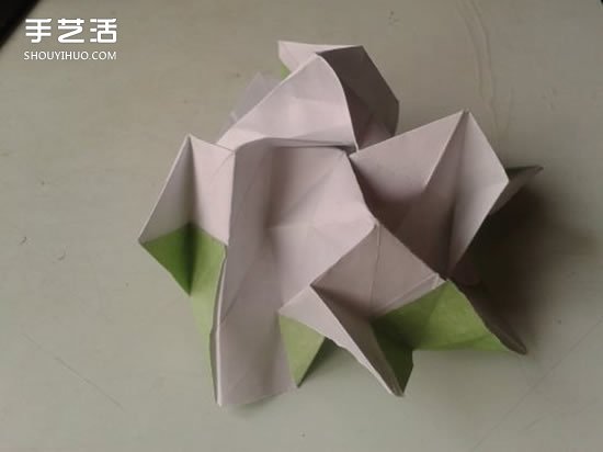 川崎玫瑰折法图解详细 川崎玫瑰折纸步骤教程 -  www.shouyihuo.com