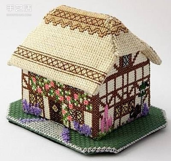 钩针房屋模型手工制作 房子手工艺品钩针DIY -  www.shouyihuo.com