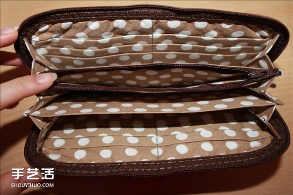 长款风琴钱包制作教程 褐花麻布长钱包DIY图解 -  www.shouyihuo.com