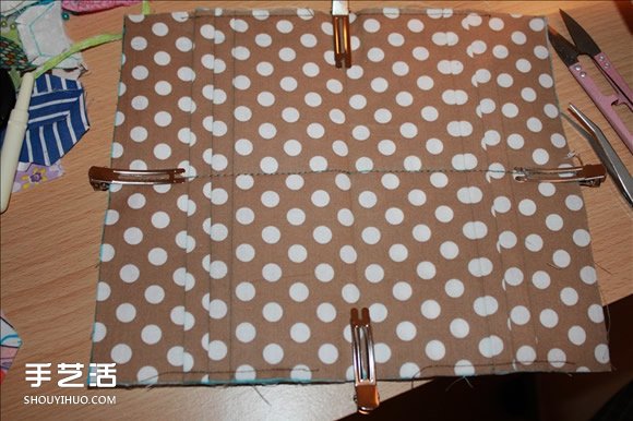 长款风琴钱包制作教程 褐花麻布长钱包DIY图解 -  www.shouyihuo.com