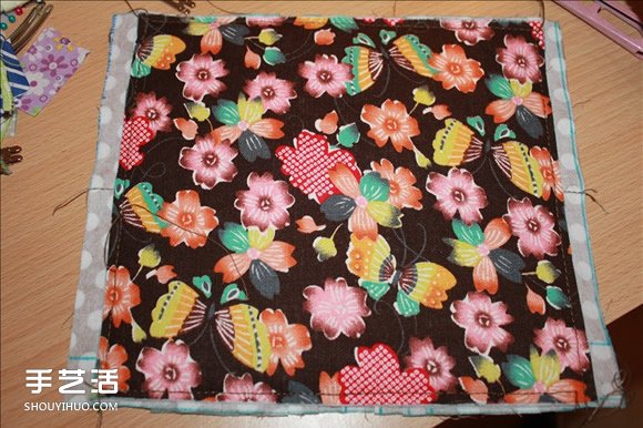 长款风琴钱包制作教程 褐花麻布长钱包DIY图解 -  www.shouyihuo.com