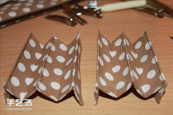 长款风琴钱包制作教程 褐花麻布长钱包DIY图解 -  www.shouyihuo.com