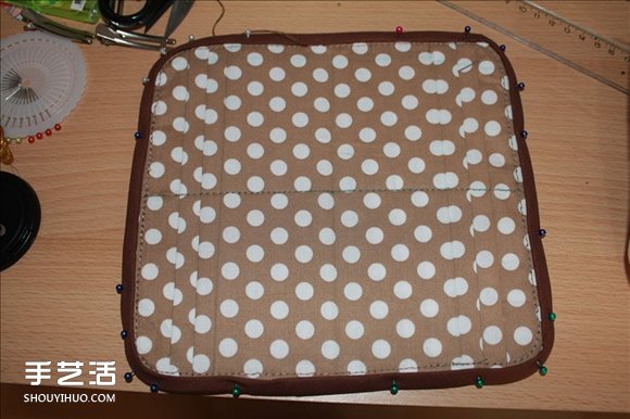 长款风琴钱包制作教程 褐花麻布长钱包DIY图解 -  www.shouyihuo.com