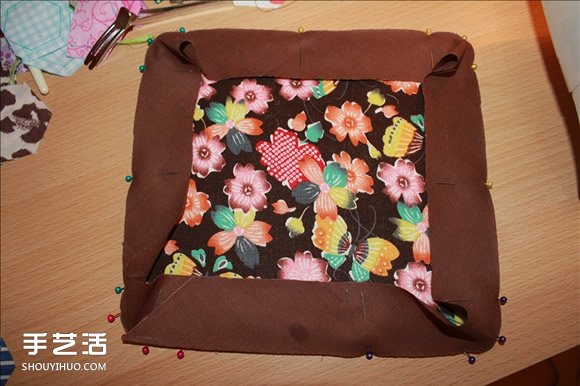 长款风琴钱包制作教程 褐花麻布长钱包DIY图解 -  www.shouyihuo.com