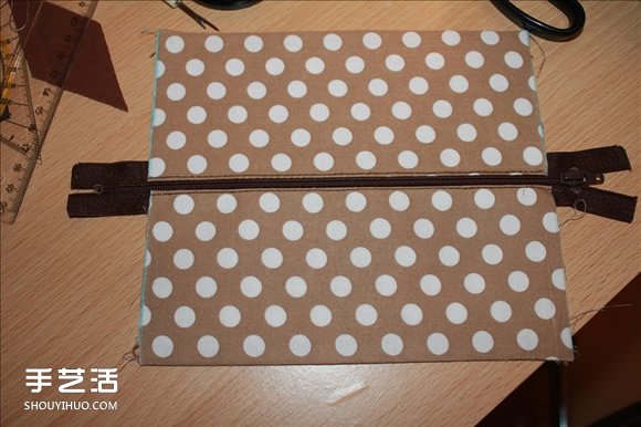 长款风琴钱包制作教程 褐花麻布长钱包DIY图解 -  www.shouyihuo.com