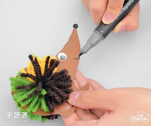 幼儿园小刺猬手工制作 简单卡纸刺猬的做法 -  www.shouyihuo.com