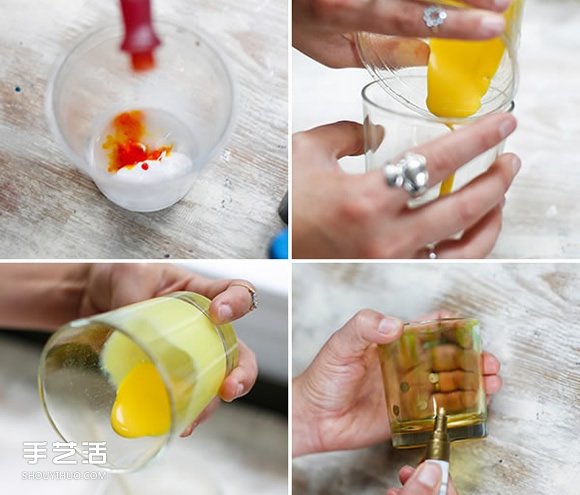 唯美玻璃烛台DIY教程 玻璃瓶改造制作烛台 -  www.shouyihuo.com