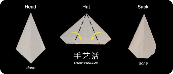 儿童圣诞老人的折法 简单折圣诞老人图解教程 -  www.shouyihuo.com