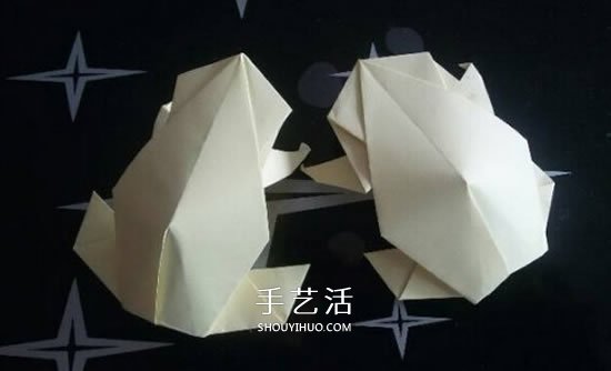 儿童折纸青蛙步骤图解 简单立体青蛙折纸教程 -  www.shouyihuo.com