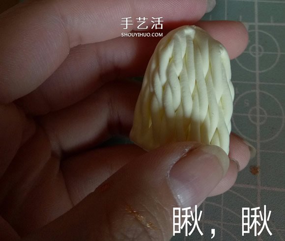 冬天保暖帽子粘土制作 超轻粘土毛线帽DIY图解 -  www.shouyihuo.com