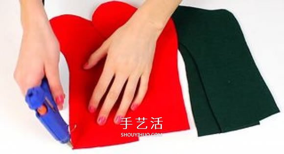 不织布圣诞袜制作方法 手工布艺圣诞袜子DIY -  www.shouyihuo.com