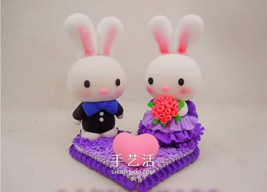 婚礼用情侣兔子摆件DIY 结婚兔子手工制作教程 -  www.shouyihuo.com