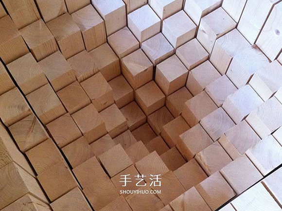 3000块木头方块 制作将地板吞噬的“陷阱” -  www.shouyihuo.com