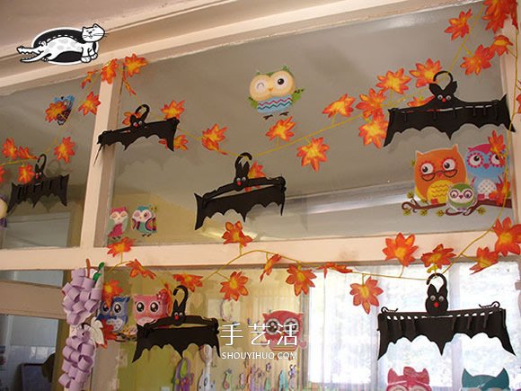 幼儿园万圣节手工制作 万圣节蝙蝠挂饰制作 -  www.shouyihuo.com